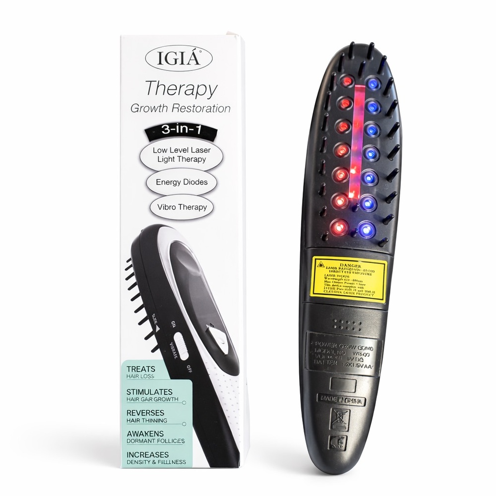 IGIA 3-in-1 Laser Hair Growth Brush Light Therapy Device